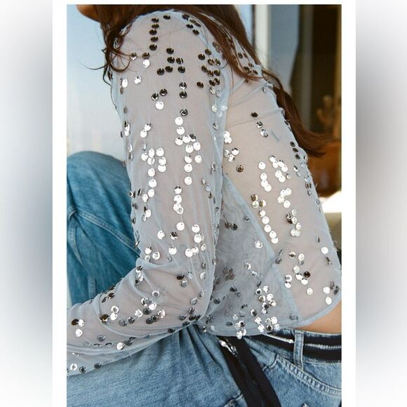 Zara sequin tulle top - Picture 2 of 6
